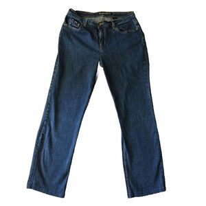 DKNY Jeans Women's 6 Regular Blue Straight Leg Dark Wash Denim Mid Rise‎